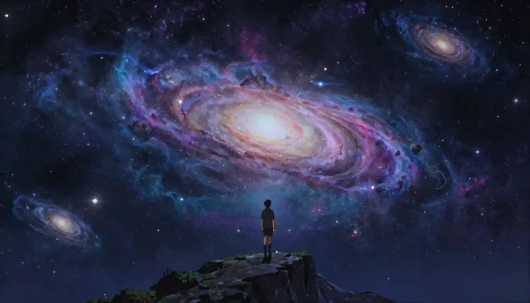 Visual representation of "infinitude" - The state of being infinite; limitless or endless extent.