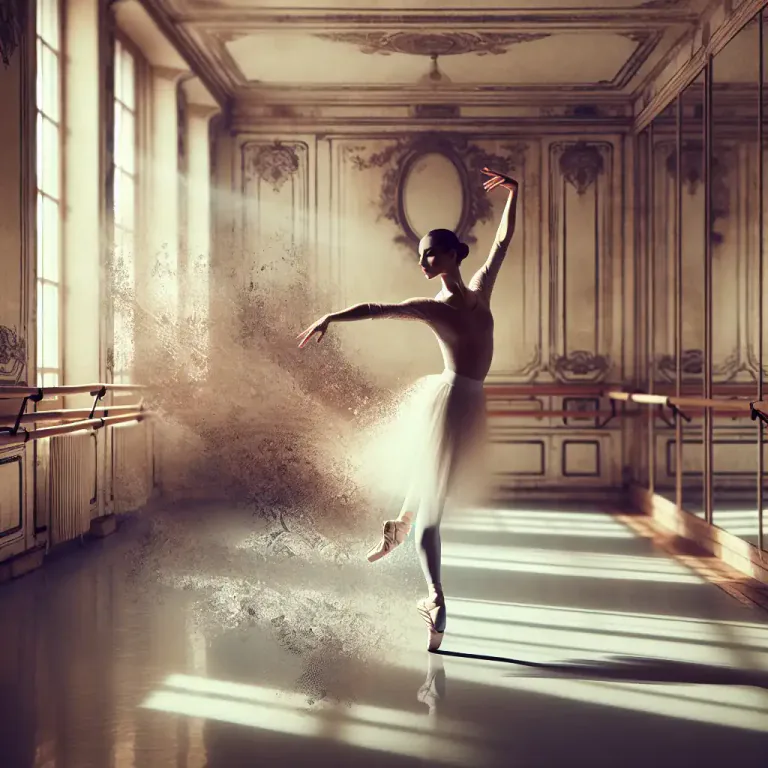 Visual representation of "frappe" - In ballet, a scraping or striking of the foot on the ground.