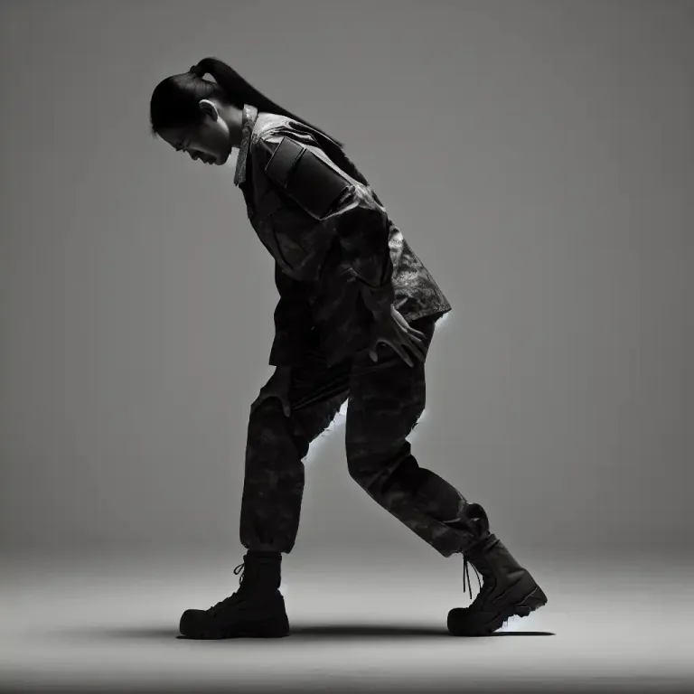 Visual representation of "shamble" - An awkward or shuffling walk.