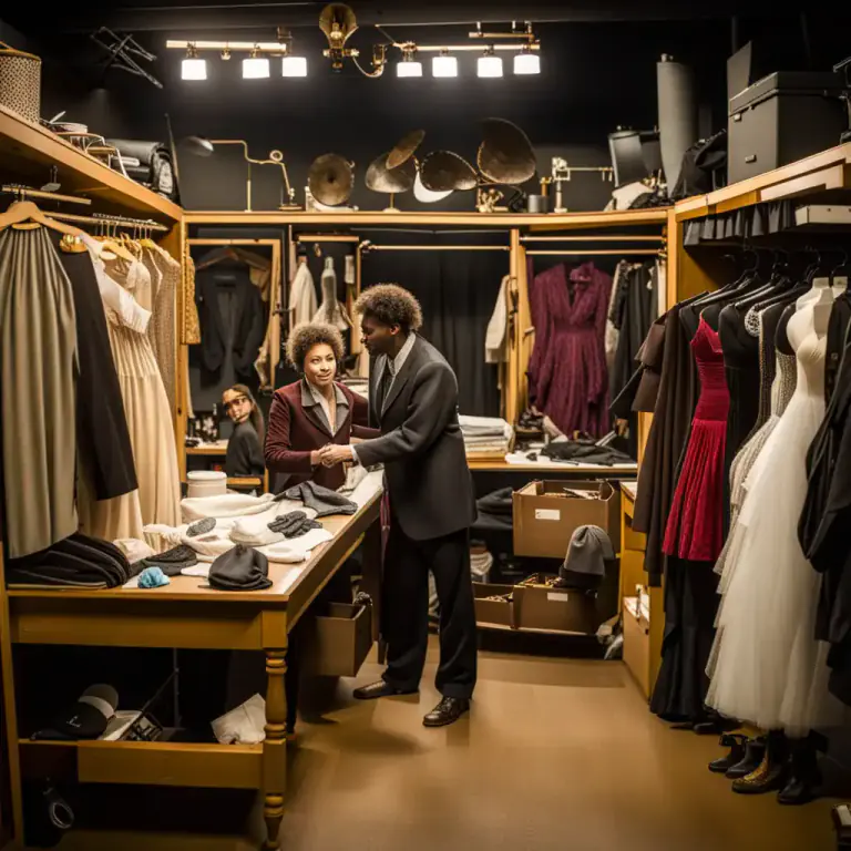 Visual representation of "dresser" - An actor's or artist's assistant in a theatre, whose job is to take care of the costumes, makeup, etc.