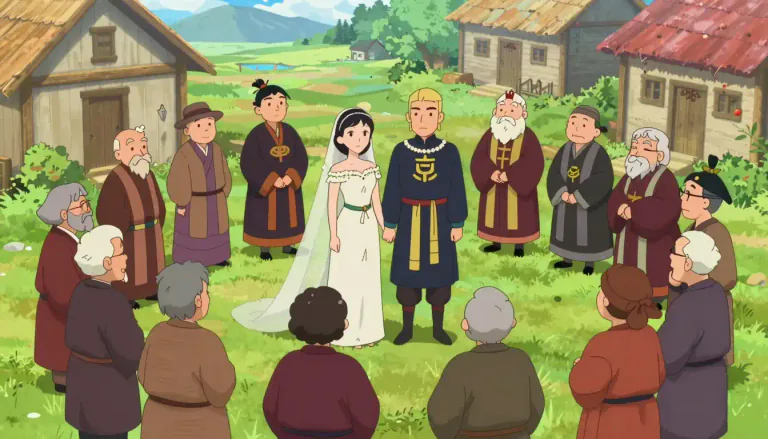 Visual representation of "endogamy" - The custom of marrying only within the limits of a local community, clan, or tribe.