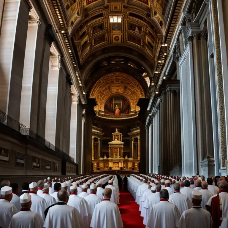 Visual representation of "rota" - An organization of priests in the Roman Catholic Church who take part in official ceremonies at the Vatican