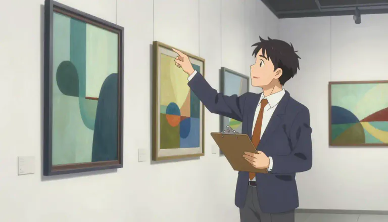 Visual representation of "gallerist" - A person who owns or manages an art gallery, responsible for displaying and promoting artworks.