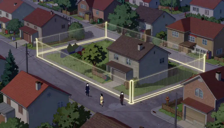 Visual representation of "eruv" - A symbolic enclosure established in Jewish law that allows certain activities on the Sabbath that would typically be prohibited, such as carrying objects.