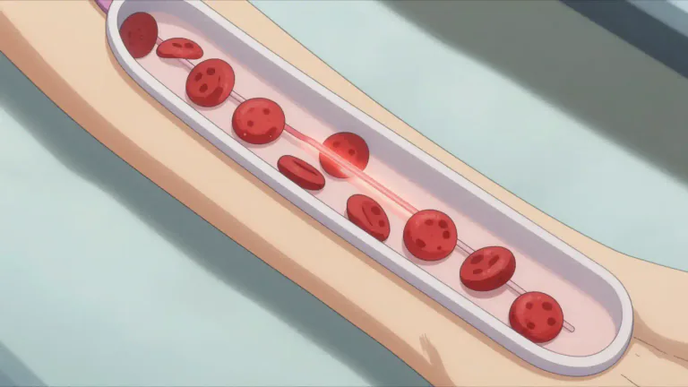 Visual representation of "intravascular" - Relating to something that occurs within the blood vessels.