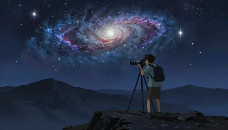 Visual representation of "astrophotography" - The practice of taking photographs of celestial bodies and astronomical events.
