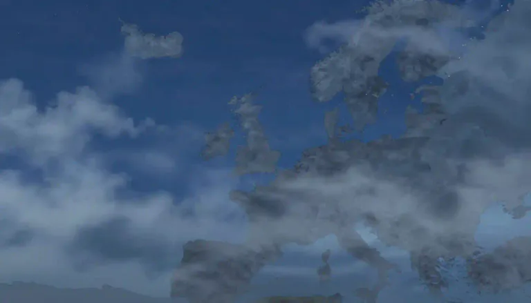 Visual representation of "nebulosity" - The quality of being cloudy or unclear.
