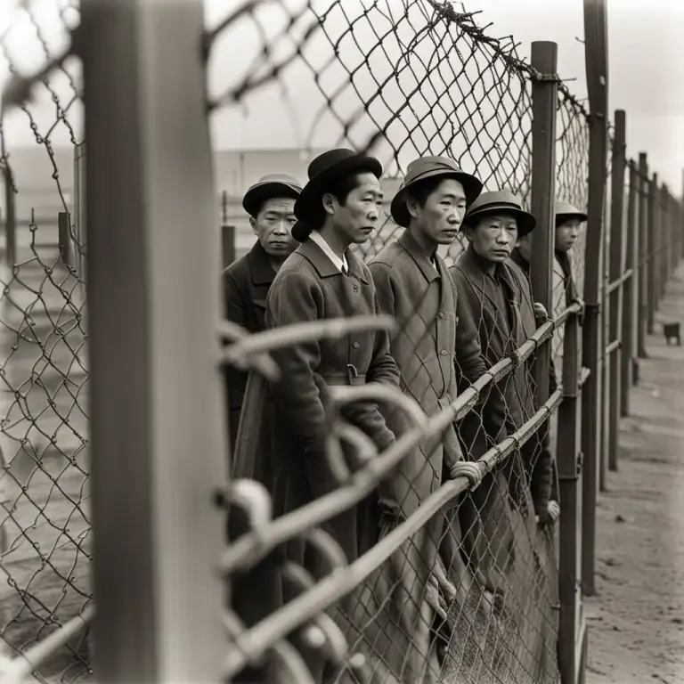 Visual representation of "intern" - To imprison someone, especially for political reasons or during a war.