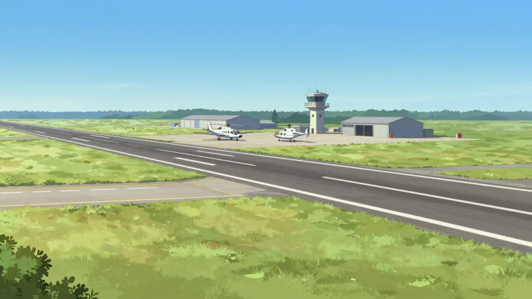 Visual representation of "airfield" - A place where aircraft can take off and land.
