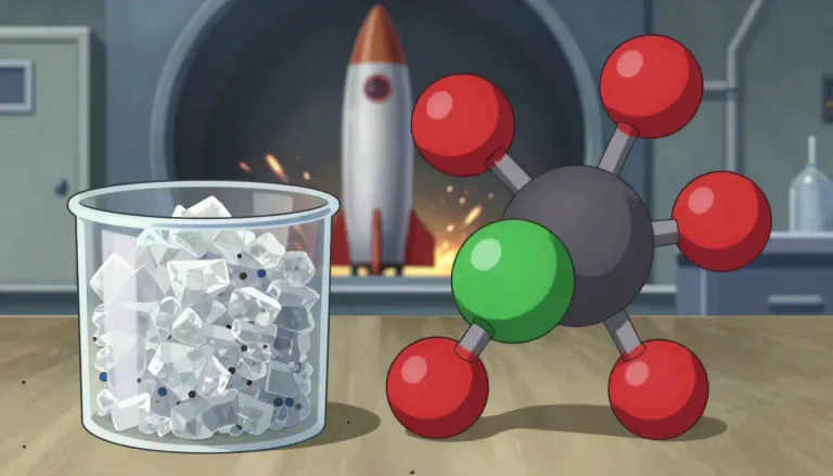 Visual representation of "perchlorate" - A type of chemical compound that contains chlorine and oxygen, often used in explosives and propellants.