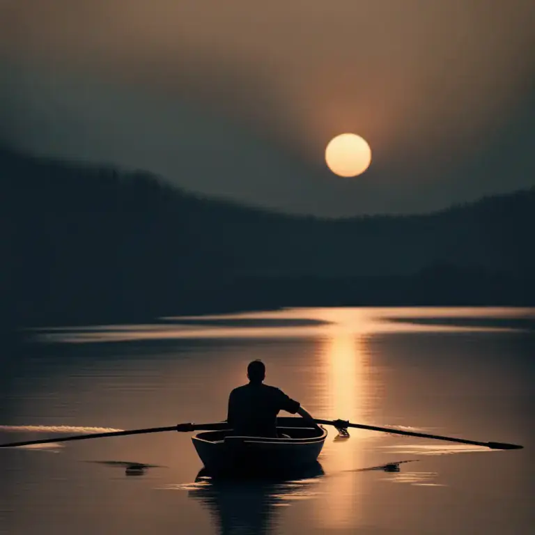 Visual representation of "row back" - To move a boat by using oars