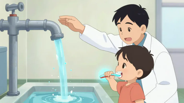 Visual representation of "fluoridated" - Fluoridated refers to water or dental products that have had fluoride added to help reduce tooth decay.