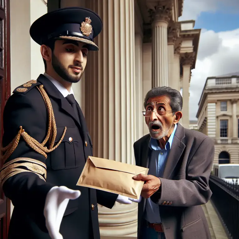 Visual representation of "serve" - To deliver a document such as a writ or summons.