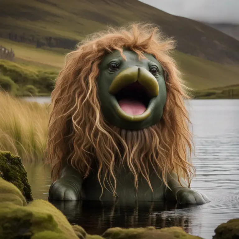 Visual representation of "kelpie" - A creature from Scottish folklore that lives in the water
