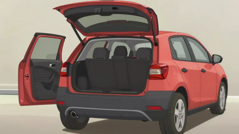 Visual representation of "hatchback" - A hatchback is a car with a rear door that opens upwards, allowing access to the inside of the car or trunk.