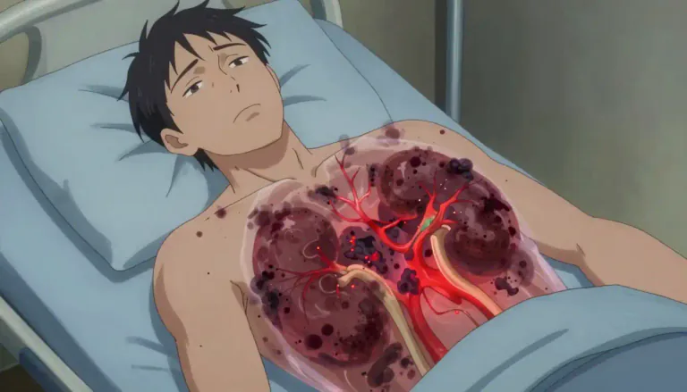 Visual representation of "uremia" - A serious condition that occurs when the kidneys are unable to filter waste products from the blood, leading to an accumulation of urea.