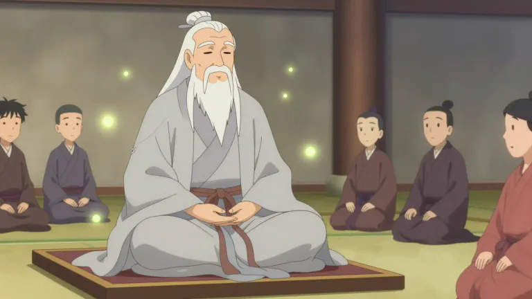 Visual representation of "maharishi" - A title for a revered spiritual teacher or sage, particularly one who teaches advanced meditation techniques.