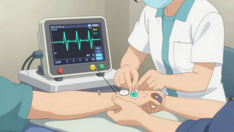Visual representation of "electromyography" - A medical technique for evaluating and recording the electrical activity of muscles.