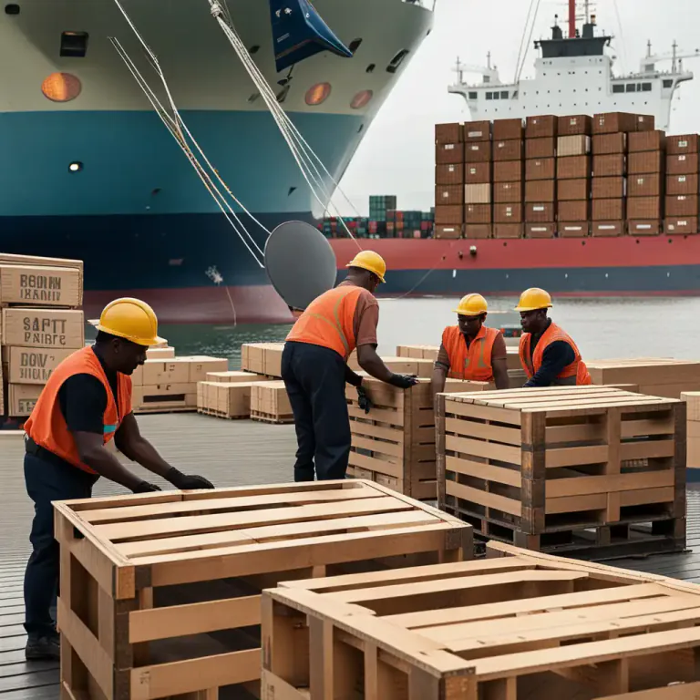 Visual representation of "park up" - To assemble (stevedored cargo) for transportation or storage