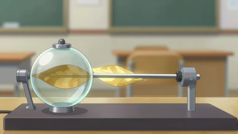 Visual representation of "electroscope" - A device that detects and measures the presence of electric charge.