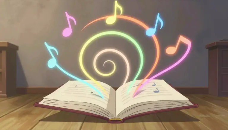 Visual representation of "rima" - A pattern of rhymes in a poem or song.