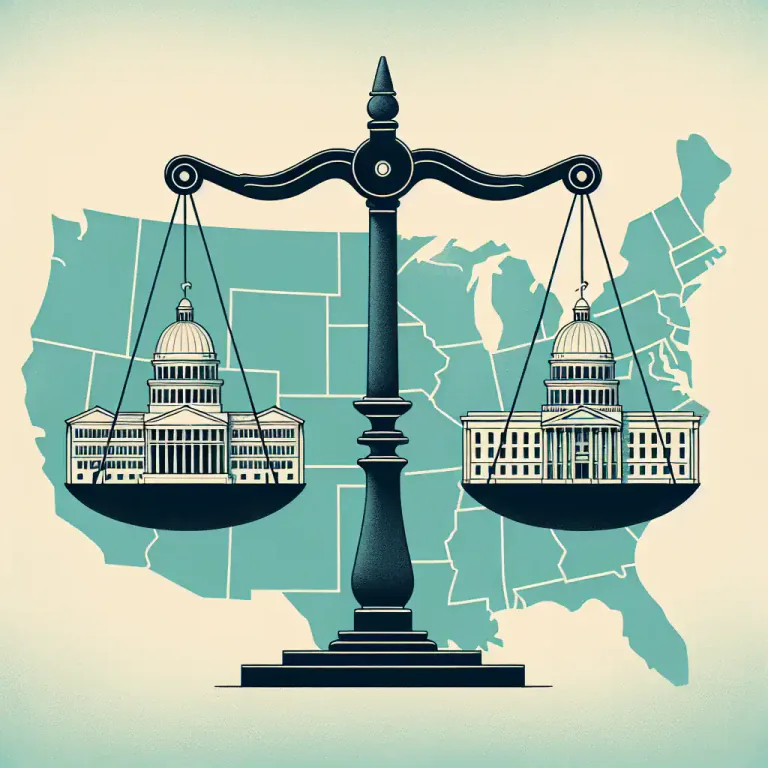 Visual representation of "federalism" - A system of principles according to which the powers of a government are divided among several offices or institutions
