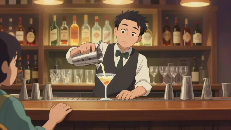 Visual representation of "bartender" - A person who makes and serves alcoholic drinks in a bar.