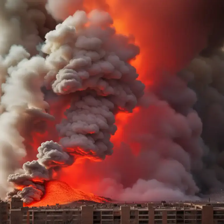 Visual representation of "billow" - A large puff or cloud, typically of smoke, steam, or dust.