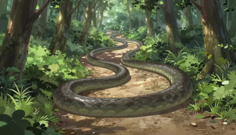 Visual representation of "snaky" - Resembling a snake, having characteristics of a snake.