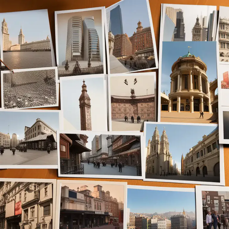 Visual representation of "postcard" - A printed card with space for a message and address on one side and a photograph or picture on the other, sent without an envelope