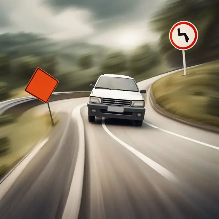 Visual representation of "cut corners" - To drive to the left at a corner in order to save time or distance.