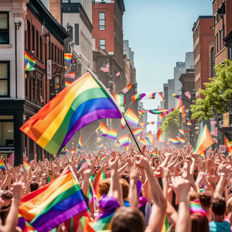 Visual representation of "pride" - A public event or movement that celebrates LGBTQ+ people and their rights