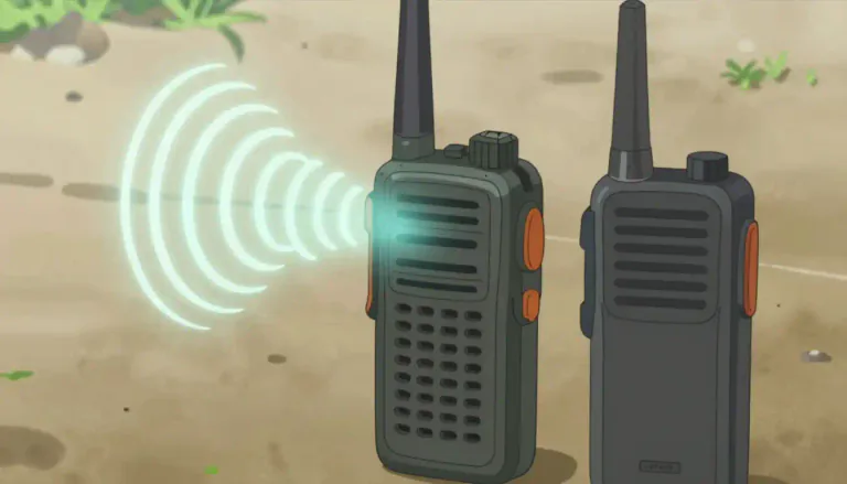 Visual representation of "walkie" - A portable two-way radio that allows for voice communication over short distances.