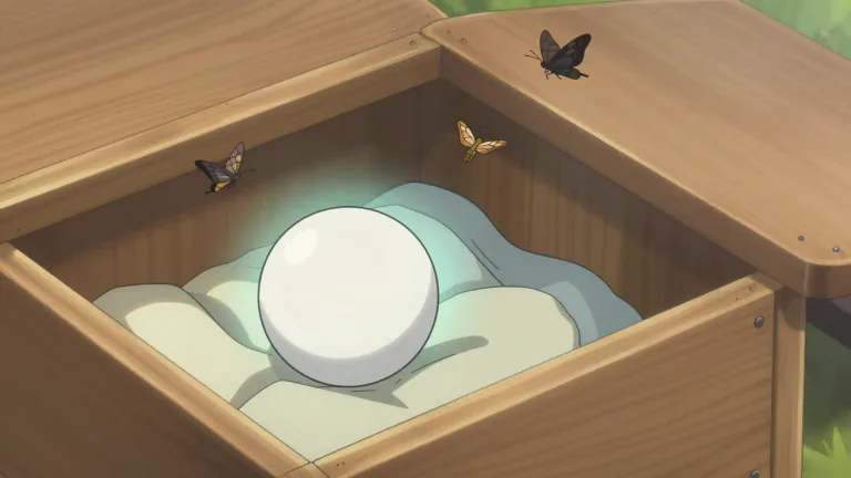 Visual representation of "mothball" - A small ball of a chemical used to protect clothing from insects.