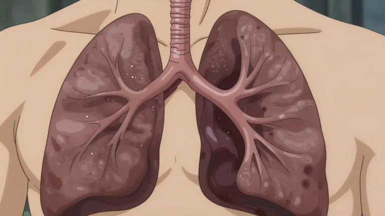 Visual representation of "silicosis" - Silicosis is a lung disease caused by the inhalation of silica dust, leading to inflammation and scarring of lung tissue.
