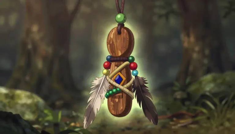 Visual representation of "juju" - A type of magic or charm originating from West African traditions, believed to have protective or healing powers.