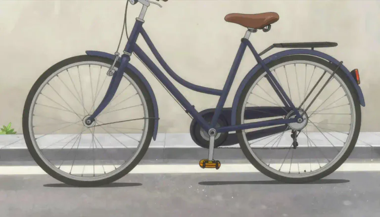 Visual representation of "kickstand" - A kickstand is a support for a bicycle or motorcycle that keeps it upright when parked.