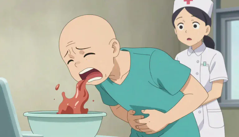Visual representation of "emesis" - Emesis is the medical term for the act of vomiting or the reflex that expels contents from the stomach through the mouth.