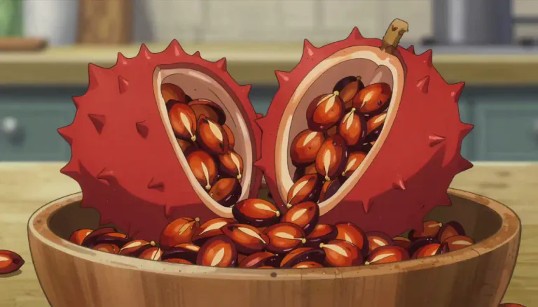 Visual representation of "achiote" - Achiote is the seeds of the annatto tree, which are used as a natural coloring agent in cooking.