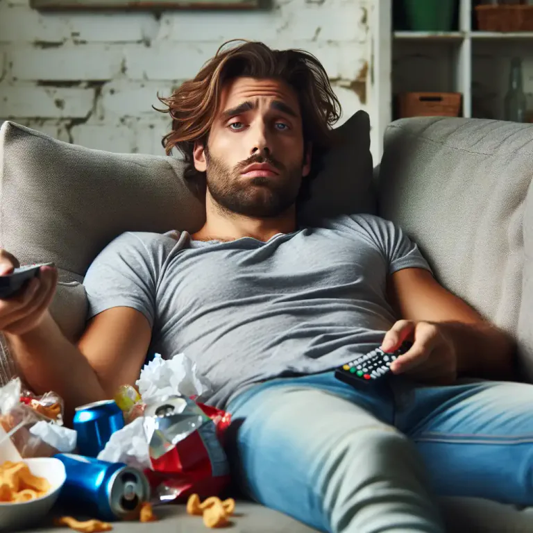 Visual representation of "potato" - Someone who is lazy or inactive, especially someone who spends a lot of time watching television