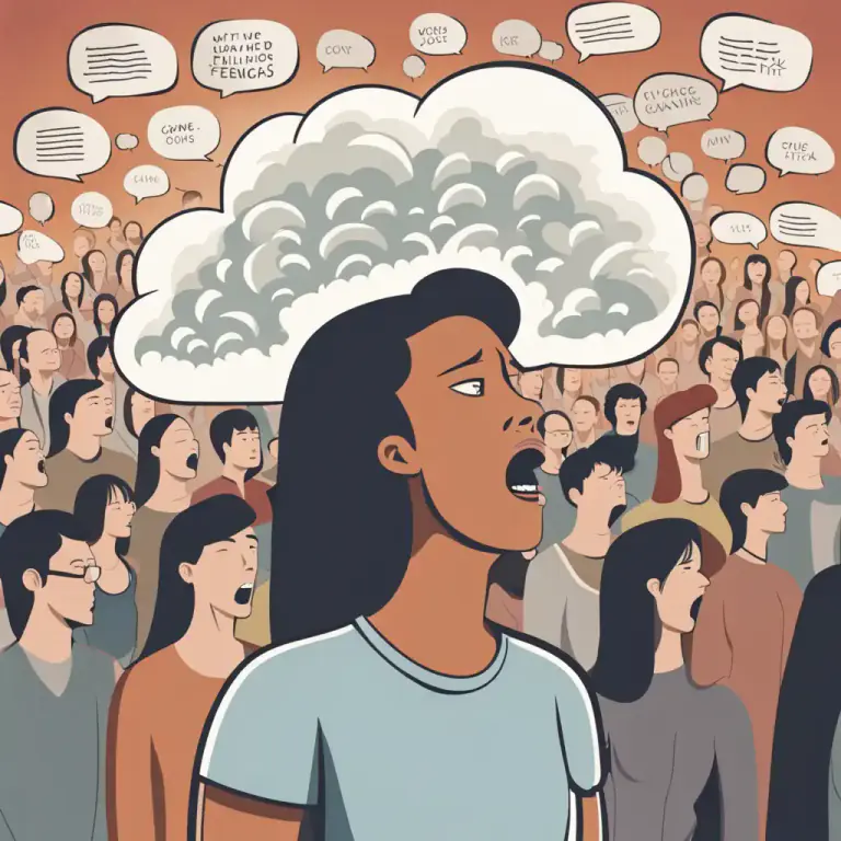 Visual representation of "speak your mind" - to freely express your thoughts or feelings