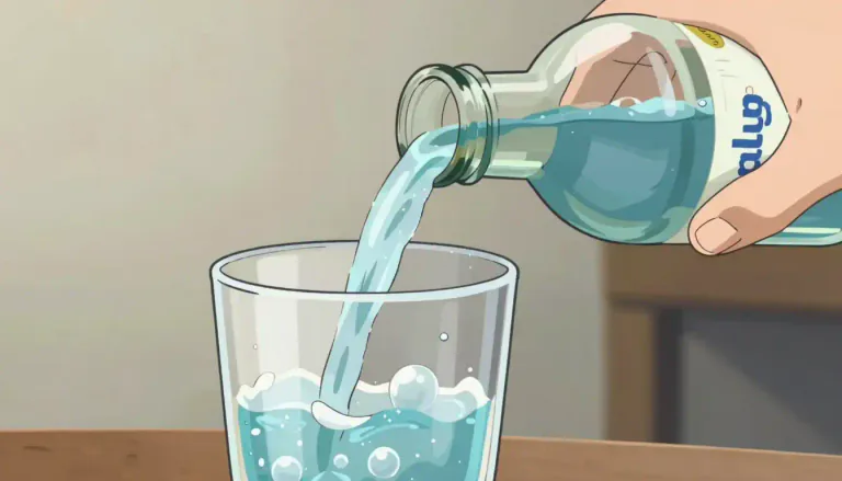 Visual representation of "glug" - To make a sound like that of a liquid pouring from a container, especially when the flow is heavy.