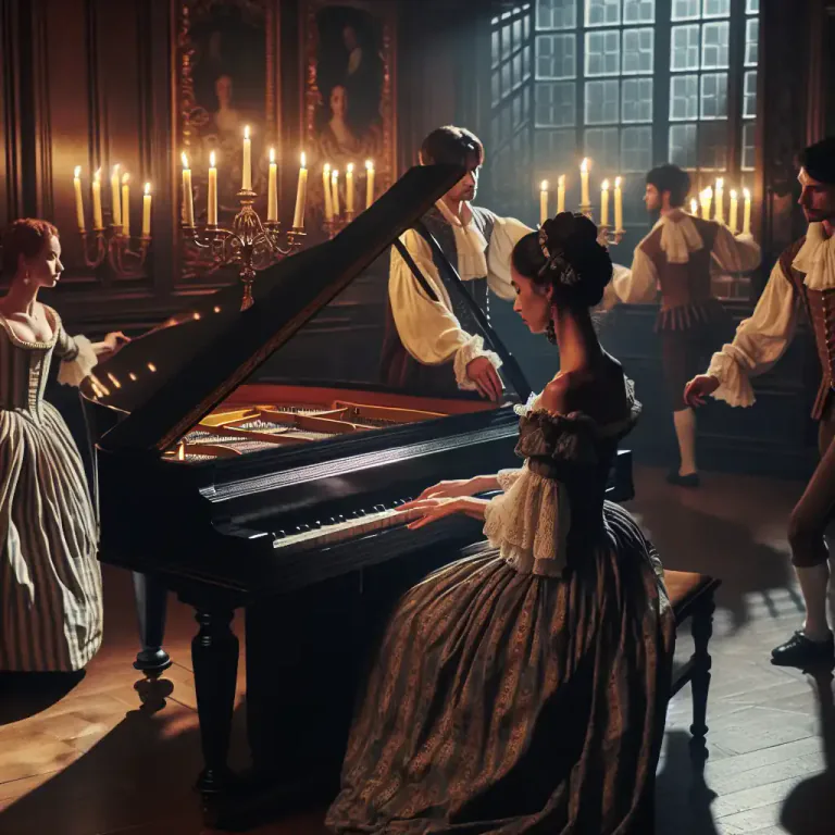 Visual representation of "saraband" - A piece of music suited for a saraband dance.