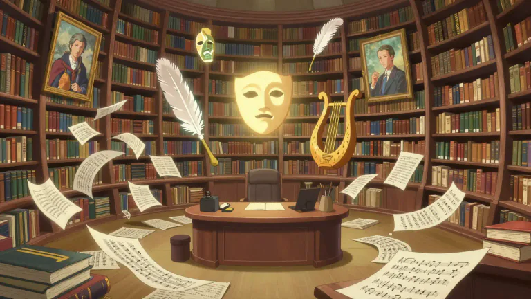 Visual representation of "oeuvre" - The complete works of an artist, writer, or composer