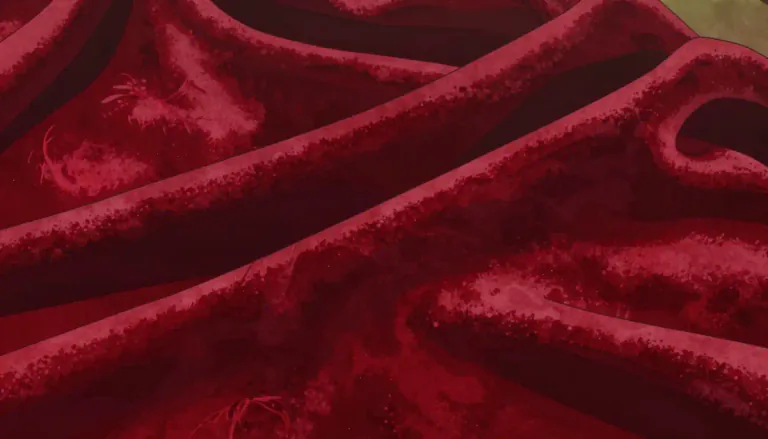 Visual representation of "velveteen" - A type of soft woven fabric, similar to velvet but usually made from cotton or a similar fiber.