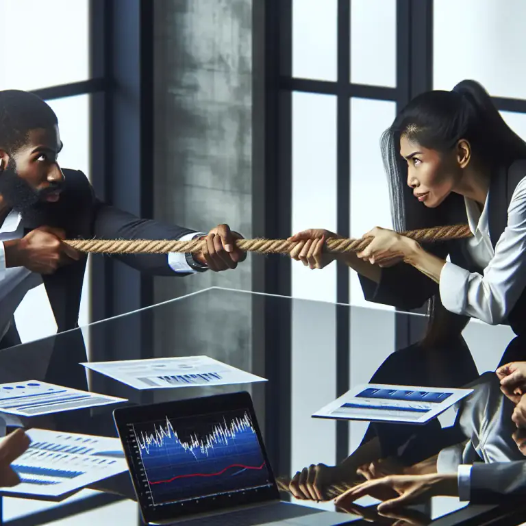 Visual representation of "strife" - Vigorous or bitter conflict or competition
