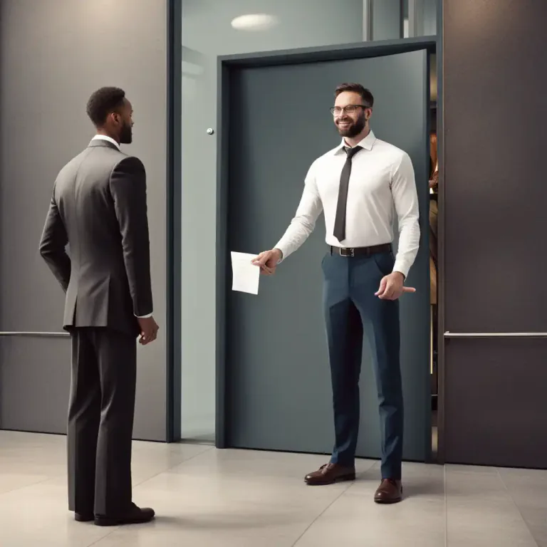 Visual representation of "open doors for somebody" - To create a favorable impression or advantage