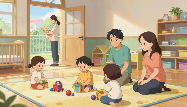 Visual representation of "creche" - A place where young children are cared for during the day, especially while their parents are at work.