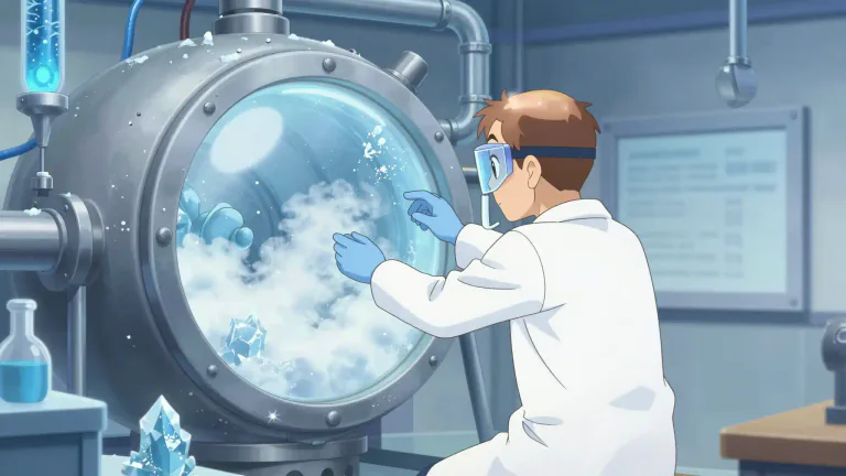 Visual representation of "cryogenics" - Cryogenics is the branch of physics that deals with the production and effects of very low temperatures.
