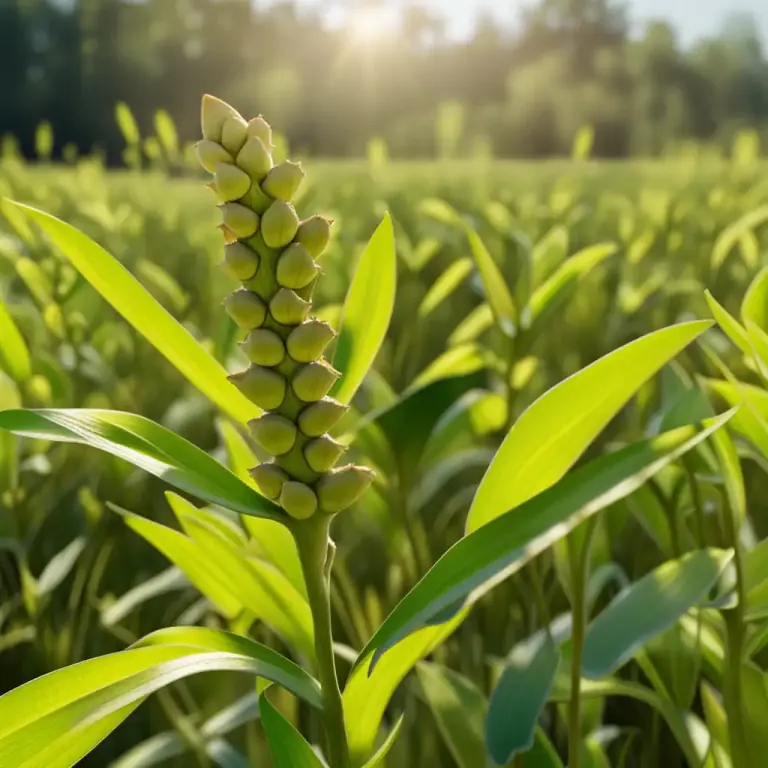 Visual representation of "cardamom" - The plant from which cardamom seeds are harvested.